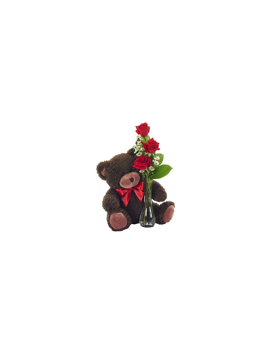 UG Bear Bud Vase Roses