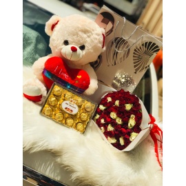ROSE BOUQUET WITH TEDDY...